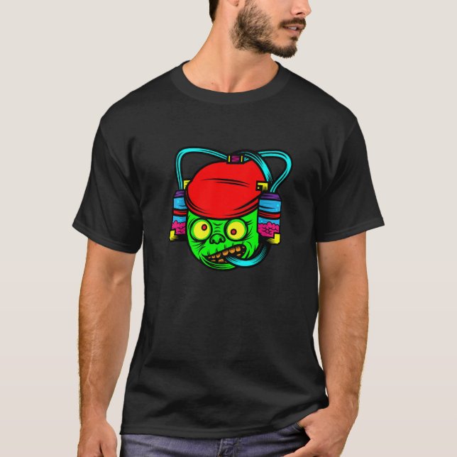 Camiseta Disfraz Perezoso De Halloween De Zombie Bebiendo C (Anverso)