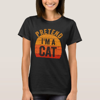 Camiseta Disfraz Perezoso de Halloween Fingi que soy un Gat