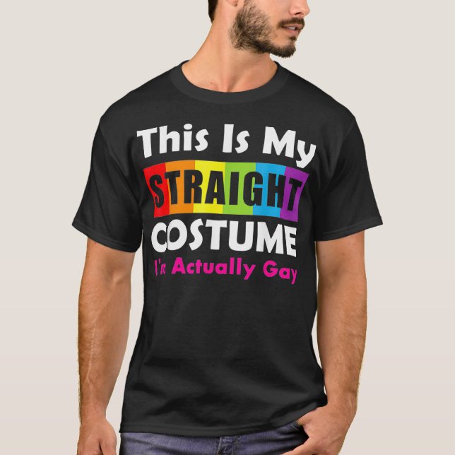 Camiseta Disfraz recto de Halloween De Hecho soy gay LGBTQ  (Anverso)