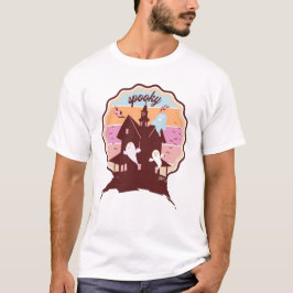Camiseta Disfraz Retro de Halloween Fantasma de Casa Embruj