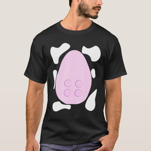 Camiseta Disfraz Sencillo de Vaca de Granja Lechera (Anverso)