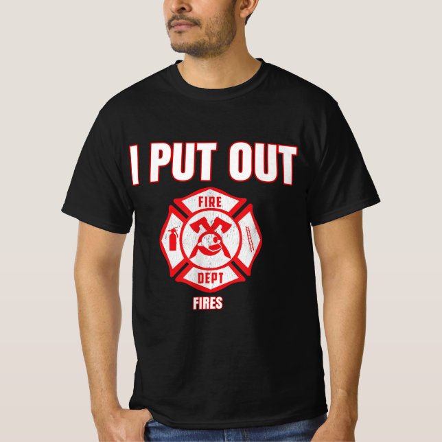 Camiseta Disfrazado de Halloween Funny Bombero Lo Arrojé (Anverso)