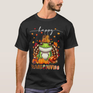 Camiseta Disfrázate de rana feliz de acción de gracias Pavo
