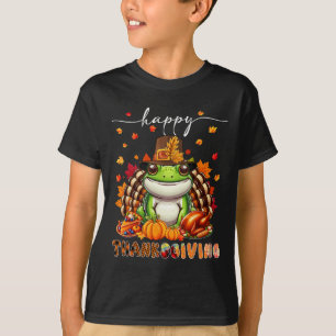 Camiseta Disfrázate de Rana Feliz de Acción de Gracias Pavo