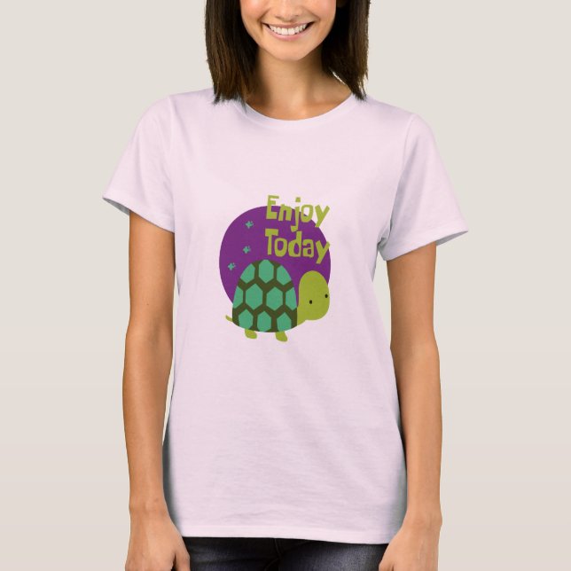 Camiseta Disfruta de la vida Kawaii linda y divertida tortu (Anverso)