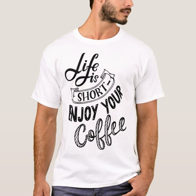 Camiseta Disfruta de tu café 1 (Anverso)