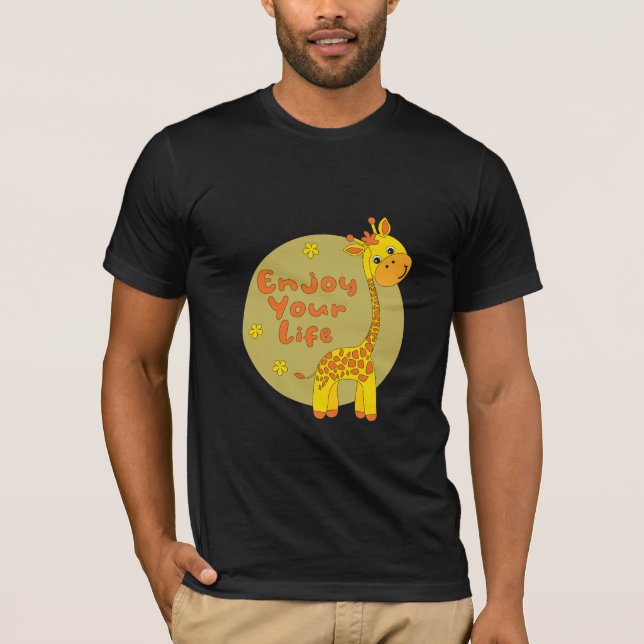 Camiseta Disfruta de tu vida Kawaii lindo bebé girafa amari (Anverso)