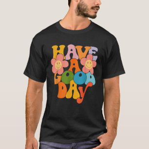 Camiseta Disfruta de un buen día de sonrisas retro cara y f