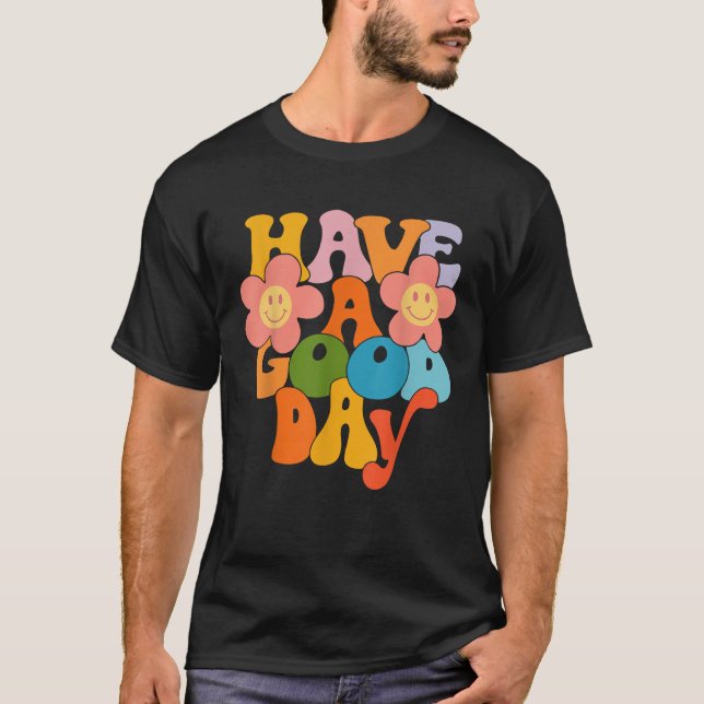 Camiseta Disfruta de un buen día de sonrisas retro cara y f (Anverso)