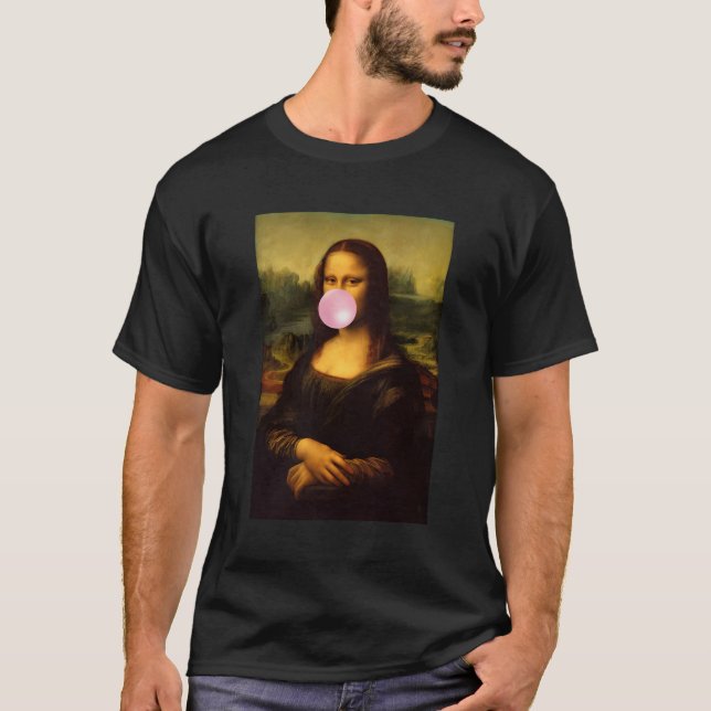 Camiseta Disfruta de usar la Mona Lisa francesa masticando  (Anverso)
