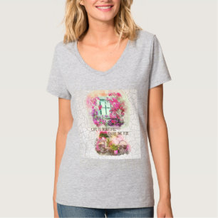 Camiseta Disfruta Del Paseo   Bicicleta acuarela con flores