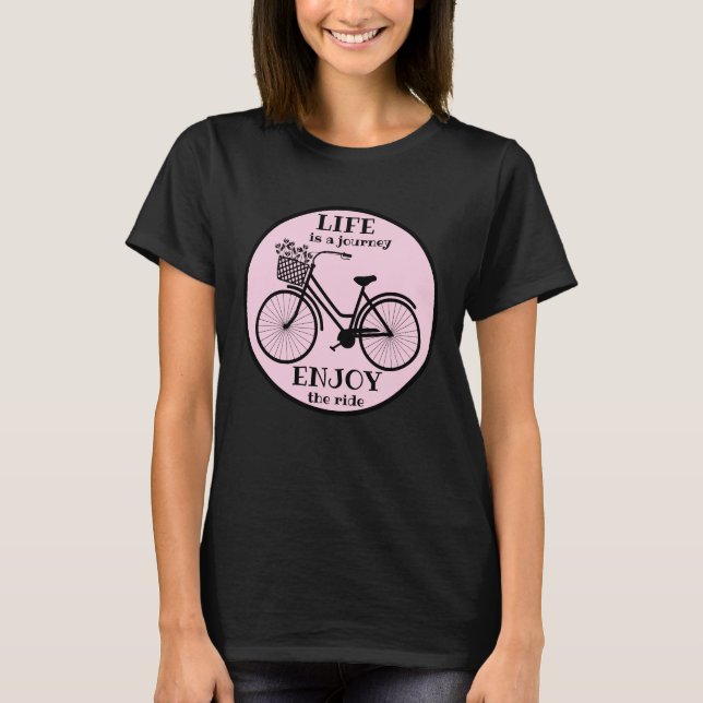 Camiseta Disfruta Del Paseo | Bicicleta Con Flores Motivaci (Anverso)