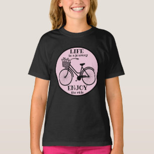 Camiseta Disfruta Del Paseo Bicicleta Con Flores Motivaci