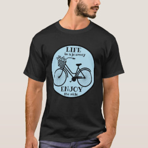 Camiseta Disfruta Del Paseo   Bicicleta Con Flores Motivaci
