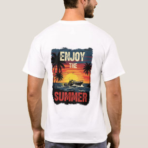 Camiseta Disfruta del verano - Retro Sunset Beach Vibes