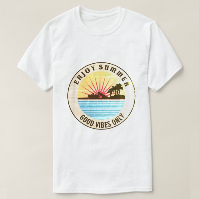 Camiseta Disfruta el verano, sólo buenas vibraciones (Diseño del anverso)