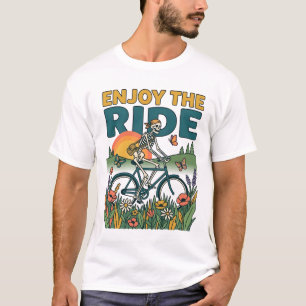 Camiseta Disfruta el viaje esqueleto vintage
