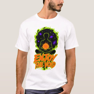 Camiseta Disfruta La Figura Cósmica Meditando Gráfica Me