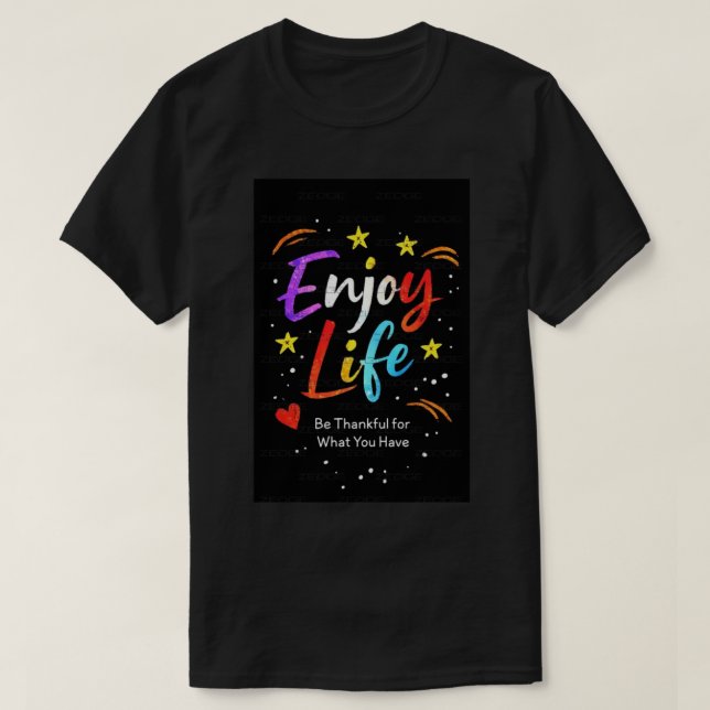 Camiseta Disfruta la vida. (Diseño del anverso)