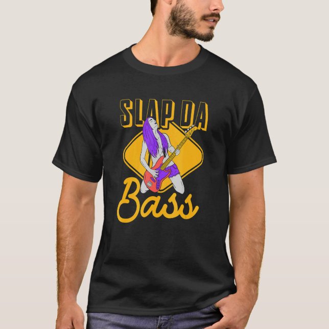 Camiseta Disfruta Slap Bass Guitar Jam Session Slap Da Bass (Anverso)