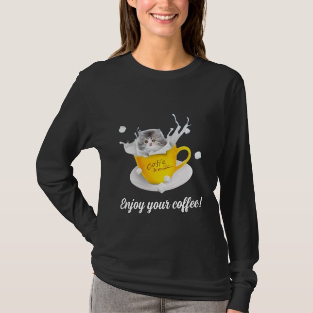 Camiseta ¡Disfruta tu café! (Anverso)