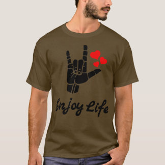 Camiseta DISFRUTAR DE LA VIDA ASL Rótulo Diseño 1