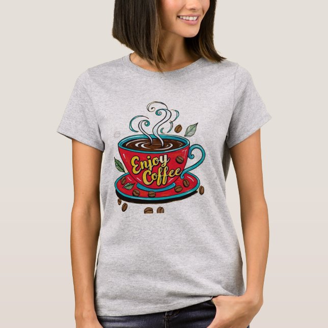 Camiseta Disfrutar del café (Anverso)