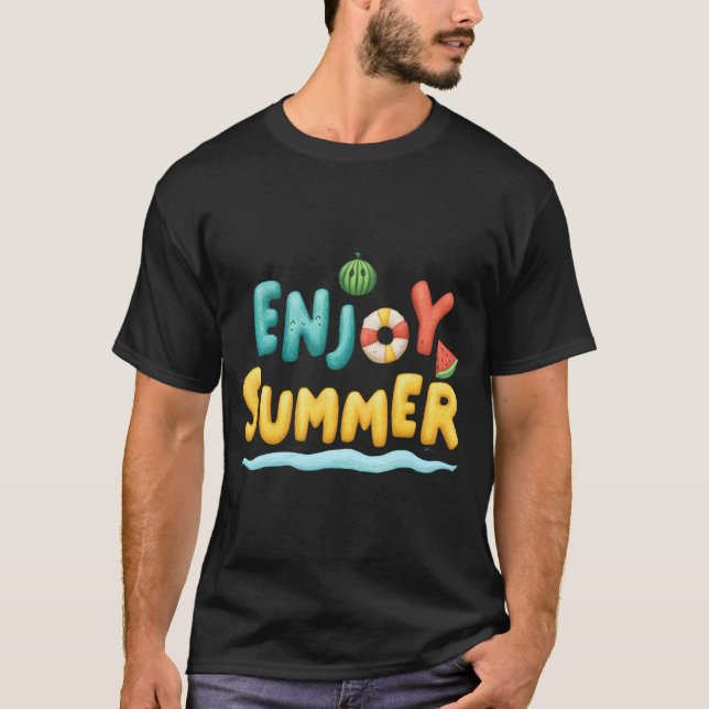 Camiseta Disfrutar del Ilustracion de texto de verano (Anverso)