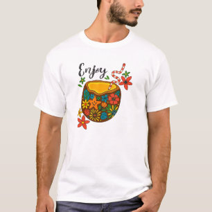Camiseta Disfrute de una bebida de verano - Arte de coco fl