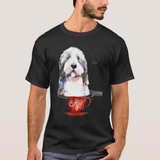 Camiseta Disfrute Del Café Con Collie Con Cabeza