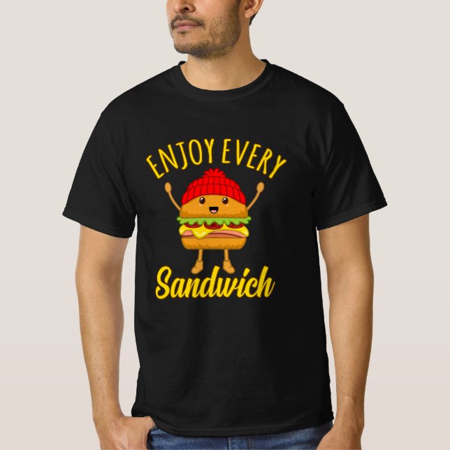 Camiseta Disfrute del Sándwich Bolonia Carne Lover Eater (Anverso)