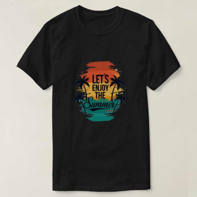 Camiseta "Disfrutemos el verano" - Típogra tropical (Diseño del anverso)