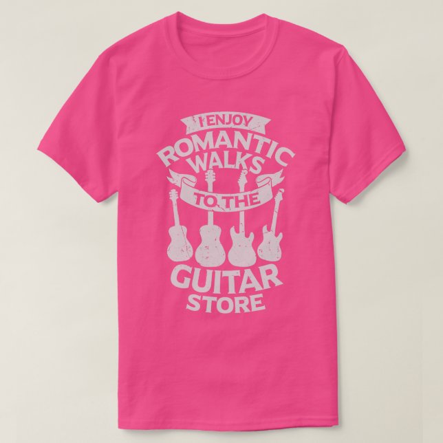 Camiseta Disfruto De Caminatas Romc A La Tienda De Guitarra (Diseño del anverso)