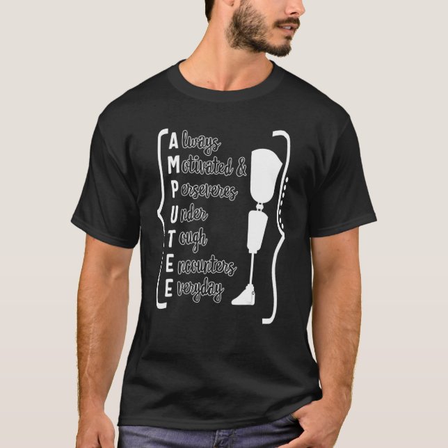 Camiseta Disfunción Prostética De La Pierna Por Amputación  (Anverso)