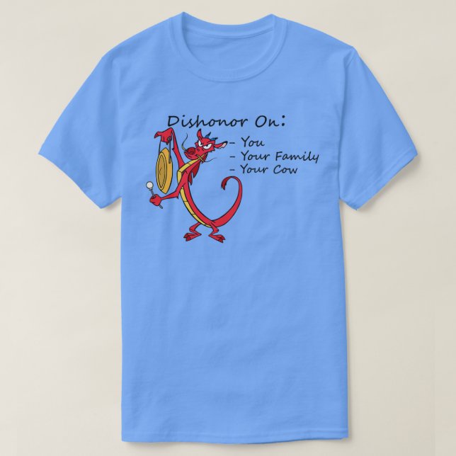 Camiseta Dishonor on you your family your cow 2  (Diseño del anverso)