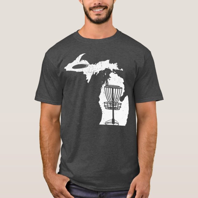 Camiseta Disk Golf Lover Guay Michigan Map Disk Golf Gift (Anverso)