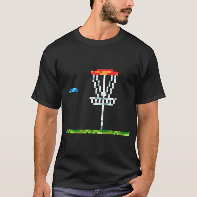 Camiseta Disk Golf Men Disk Golf 8 Bit Basket (Anverso)