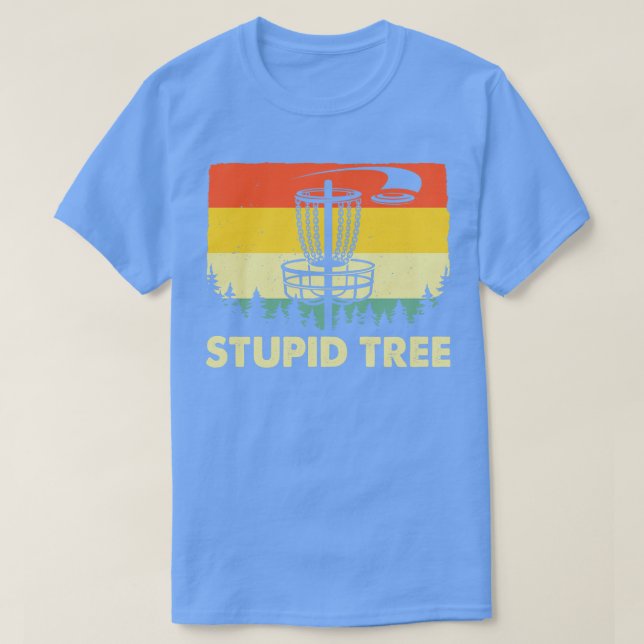 Camiseta Disk Golf Shirny Funny Stupid Tree Retro Disc Golf (Diseño del anverso)