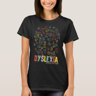 Camiseta Dislexia Conciencia Alfabetización Cinta Plata Arc
