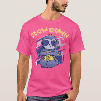 Camiseta Disminuye el Ritmo Funny Sloth Amante del Tejido