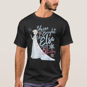 Camiseta Disney Frozen Elsa Shine Brilló En Mi Quinto Cumpl