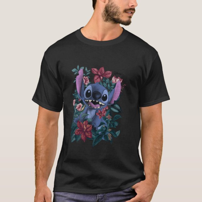 Camiseta Disney Lilo & Stitch Floral Garden Character Art (Anverso)