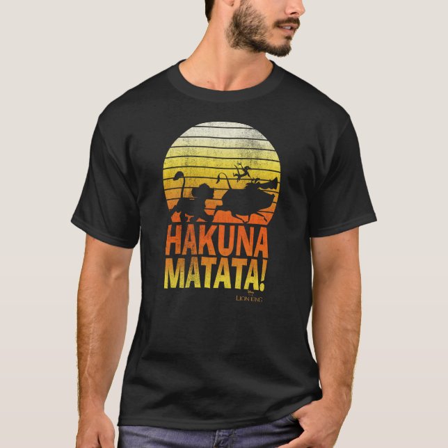 Camiseta Disney Lion King Hakuna Matata Retro Distressed Gr (Anverso)
