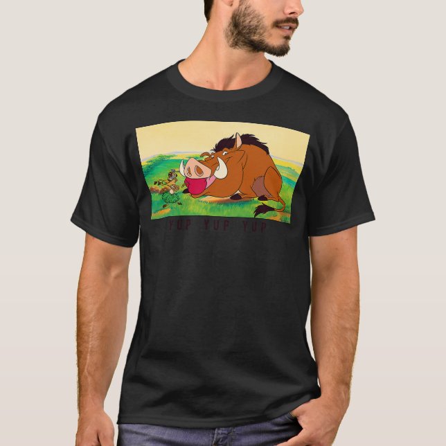 Camiseta Disney Lion King Pumbaa Apple in Mouth Poster (Anverso)