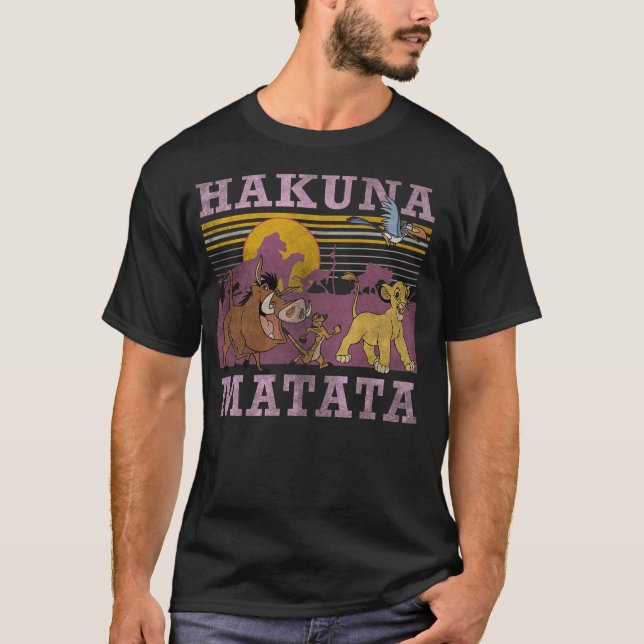 Camiseta Disney Lion King Retro Hakuna Matata Faded Poster (Anverso)