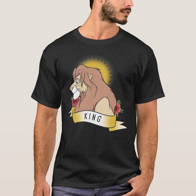 Camiseta Disney Lion King Simba King Tattoo Yellow Graphic (Anverso)