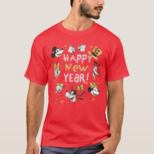 Camiseta Disney Mickey Friends Feliz Año Nuevo 2026 Pa Retr