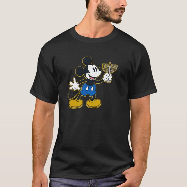 Camiseta Disney Mickey Mouse Hanukkah Menorah Happy Holiday (Anverso)