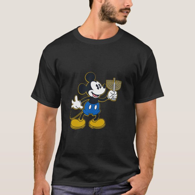 Camiseta Disney Mickey Mouse Hanukkah Menorah Happy Holiday (Anverso)