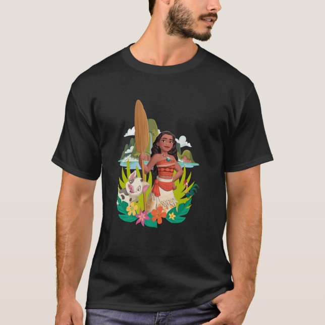 Camiseta Disney Moana We Are Brave Pua And Moana Hei Hei Bi (Anverso)